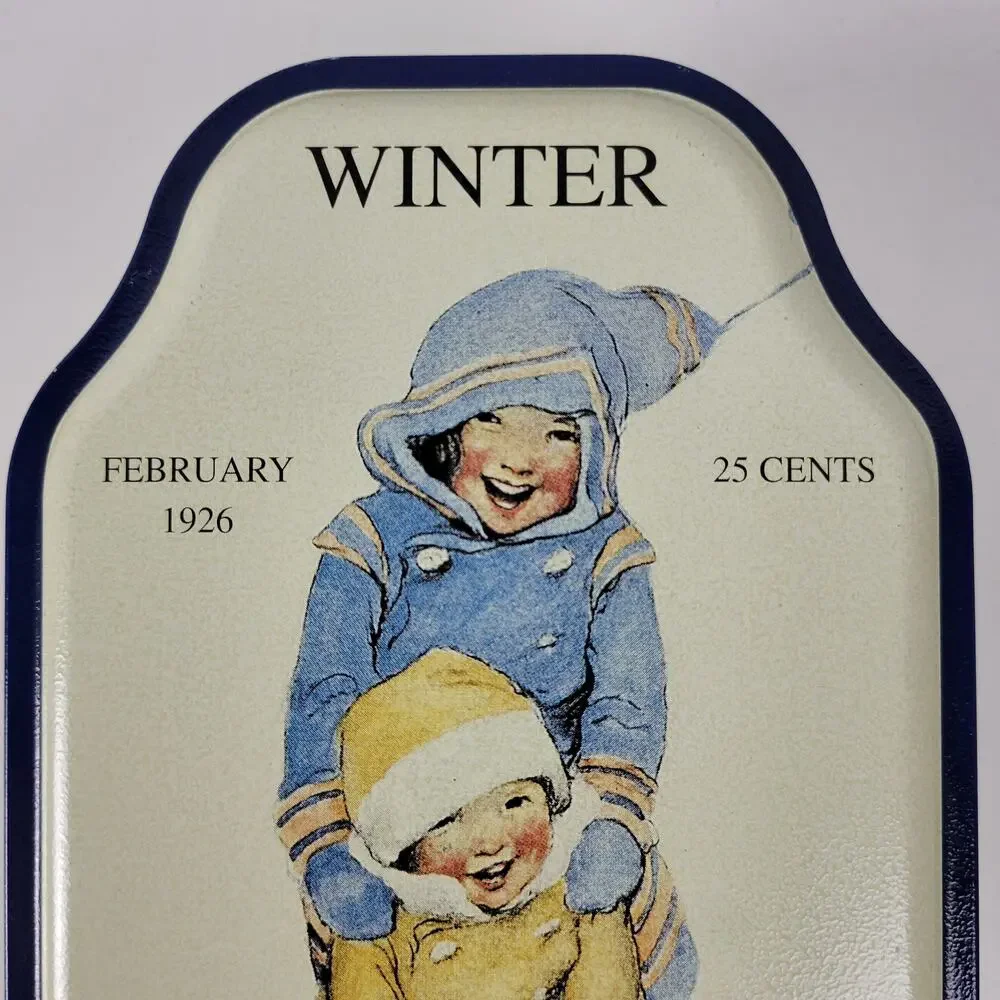 Vintage Good Housekeeping 4 Seasons Metal Tins Spring Summer Autumn Winter 4 pcs